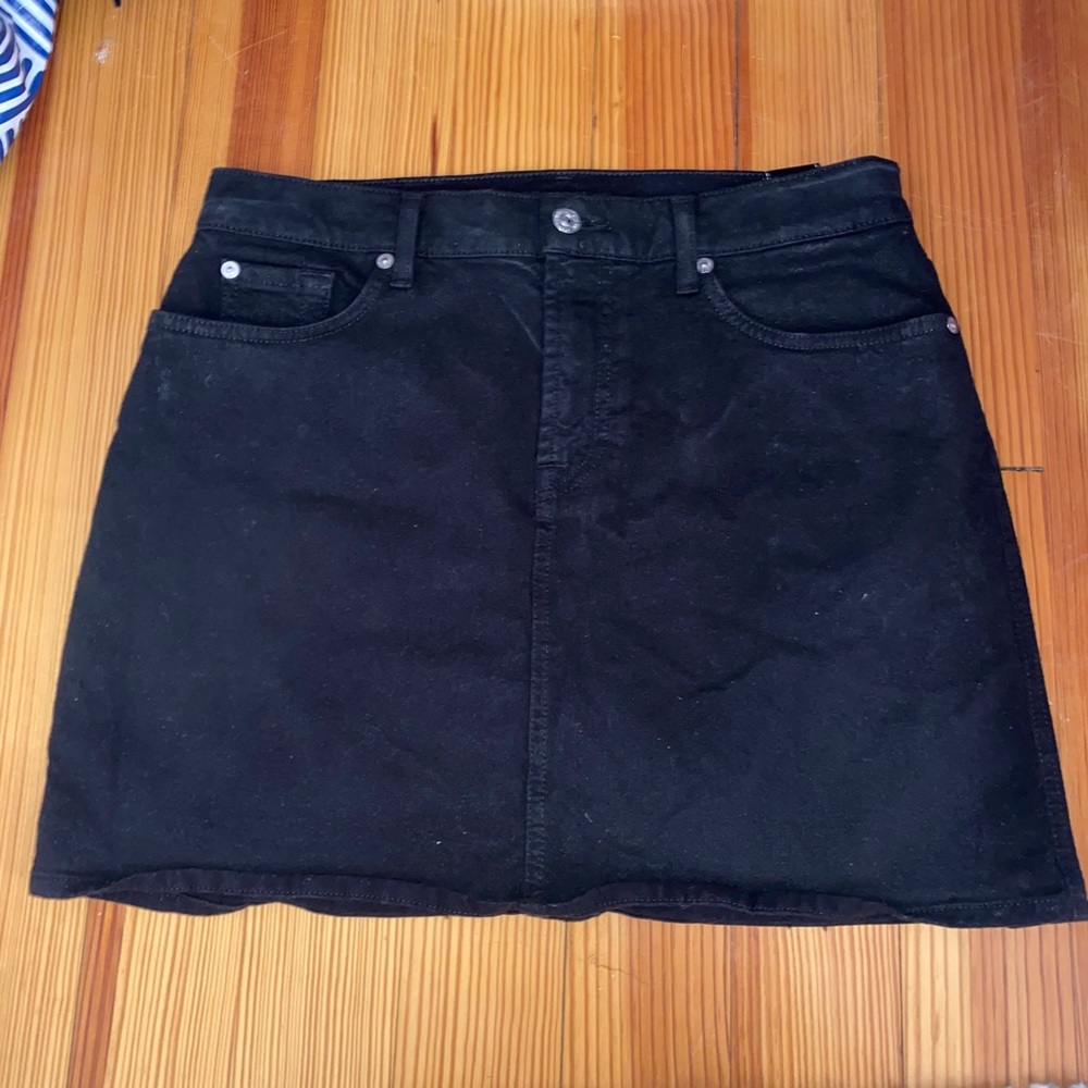 7 For All Mankind Black Denim Skirt